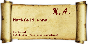 Markfeld Anna névjegykártya