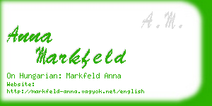 anna markfeld business card